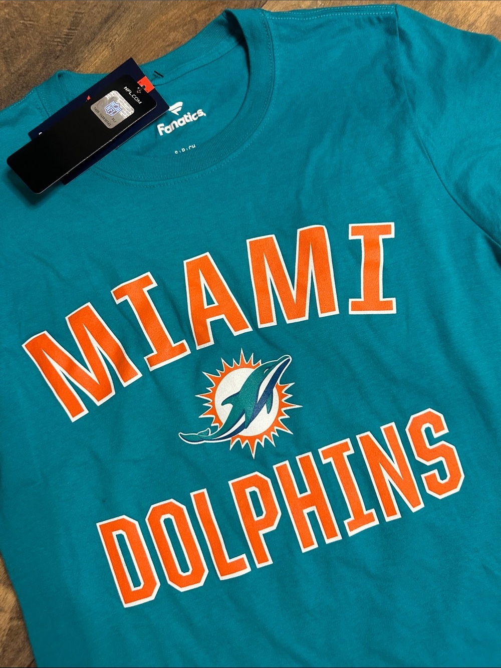 Fanatics NFL Miami Dolphins Logo Tee, Unisex Size S, NWT